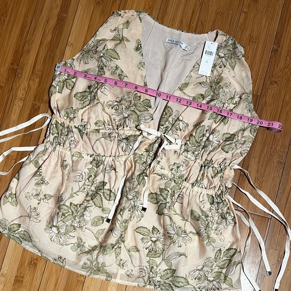 NWT Anthropologie Mon Renn Sleeveless Neutral Motif Blouse Size XS - Picture 11 of 16
